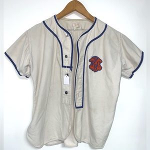 Vintage 1950s flannel baseball jersey “NC PBC” boys large fits a women’s small